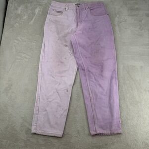 VTG Anchor Blue Loose Fit Jeans Mens 36x32 Purple Flaws Denim Colorblock Cotton
